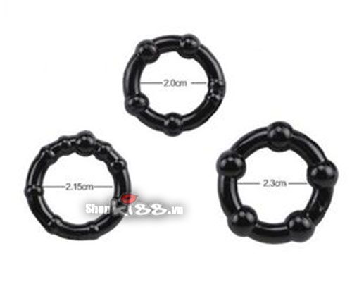 Ba kích thước khác nhau của vòng đeo dương vật DC60G màu đen