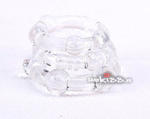 Bộ 3 vòng bi DC60G màu trắng trong suốt tinh tế