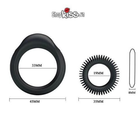 Kích thước chi tiết của Bộ vòng đeo dương vật Ring Manhood DC70K phù hợp nhiều người dùng