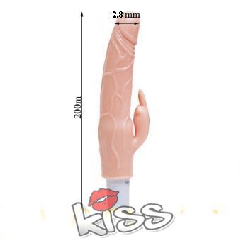 Biểu đồ kích thước chi tiết của dương vật giả rung liếm đa năng Baile DV011 mua ở Hà Nội