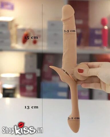 Biểu đồ kích thước chi tiết của Dương vật giả 2 đầu đa năng Yeain Double Enjoy Cannon