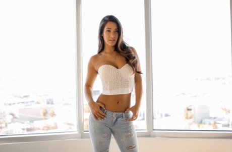 11946165_002_f2cf Beautiful babe with natural boobs and amazing ass Eva Lovia stripping