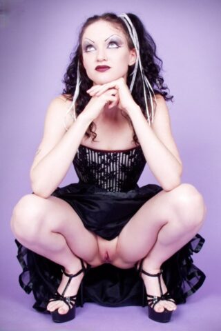 18209401_002_baad Petite brunette Scar 13 strikes great poses while showing her pink pussy