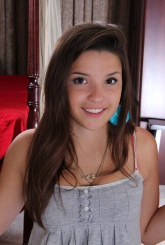 71678490_001_4f1e Teen amateur Veronica Berry peels away white shorts to showcase bald vagina