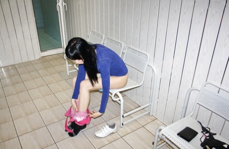 Slim picked up teen gets her shaved pussy drilled by two horny guys