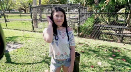 71615567_167_2de3 Brunette hitchhiker Kourtney Kai has hardcore sex with a hung stud in his car