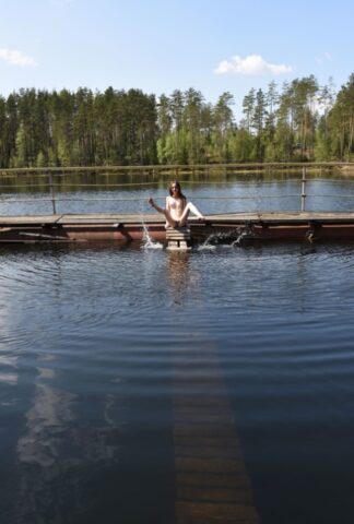 75893059_039_e21a Glamorous teen Pala strips to show her very skinny body by the lake